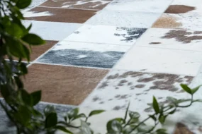 Koberec PATCHWORK 21720 béžový/hnedý - imitácia kože krava, romby