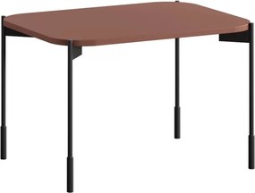Kávový stolík Sonatia 60 cm obdĺžnikový na kovových nohách - burgund