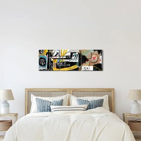 Obraz - Graffiti (s hodinami) (90x30 cm)