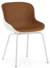 Stolička Hyg Chair Ultra Leather – hnedá/biela/oceľ