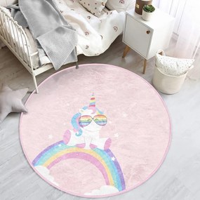 Ružový detský koberec ø 120 cm Comfort – Mila Home
