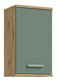 Nástenná kúpeľňová skrinka VENOM zelená/dub artisan