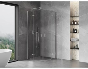 Mexen Mist, polkruhový výklopný sprchový kút 100 x 100 cm, číre sklo, chrómový profil, 8A33-100-100-01-00