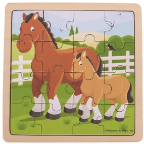 Bigjigs puzzle Kôň so žriebätkom