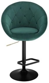 LuxuryForm DESIGN Barová stolička VERA VELUR na čiernom tanieri - zelená