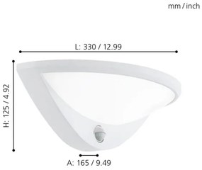Eglo 97311 - LED Vonkajšie svietidlo so senzorom BELCREDA 1xLED/9,3W/230V IP44