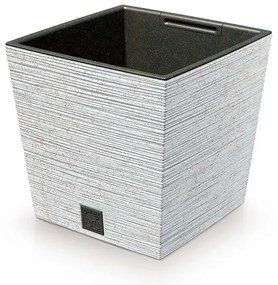 Kvetináč FURU SQUARE LOW ECO WOOD s vložkou m 24cm, biely ECO