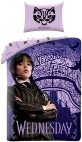 Bavlnené posteľné obliečky Wednesday - motív Nevermore Academy - 100% bavlna - 70 x 90 cm + 140 x 200 cm