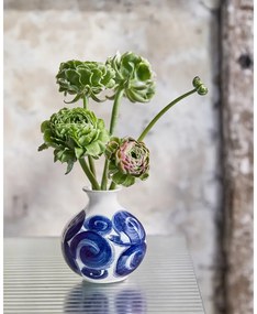 Modrá ručne maľovaná váza z kameniny Tulle – Kähler Design