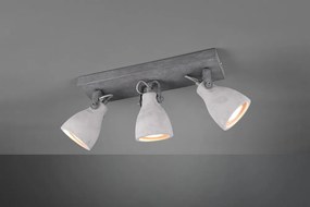 Sivé nástenné svietidlo na 3 žiarovky Trio Concrete, dĺžka 35 cm