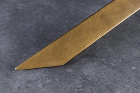 Jedálenský stôl SCULPTURE 280 cm oválny bronzový rám s keramickou doskou, viacfarebný mramorový vzhľad