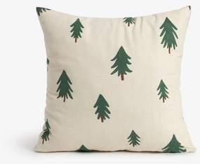 Goldea flanelová obliečka na vankúš - stromčeky na režnom 40 x 40 cm