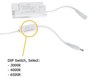 Zapustené LED panely biele obdĺžnikové vrátane LED 3000K - 6500K s prepínačom Dip - Seagal