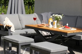 CH Rohová súprava hliníkového nábytku a teakového dreva