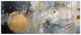 Obraz - Abstrakcia so zlatou guľou (120x50 cm)