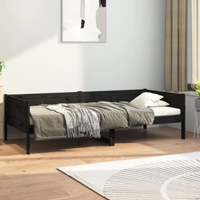 Denná posteľ čierna borovicový masív 90x190 cm