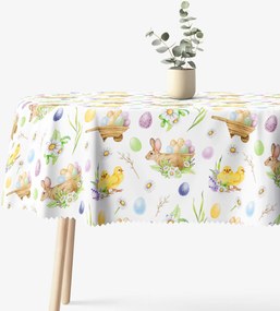 Goldea veľkonočný oválny teflónový obrus - symboly veľkej noci 120 x 200 cm