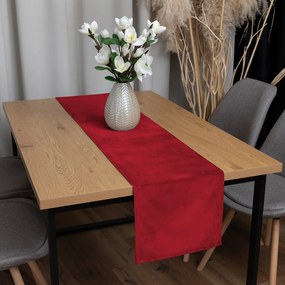 Biante Zamatový behúň na stôl Velvet Prémium SVP-038 Sýto červený 45x180 cm