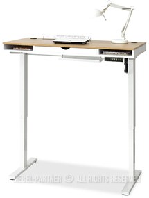 PC stolík Osto 120 (dub biely + biela). Akcia -16%. Vlastná spoľahlivá doprava až k Vám domov. 1109813