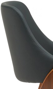 Jedálenská stolička Vangale - koženka - Orech / Čierna