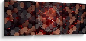 Obraz - Futuristická abstrakcia (s hodinami) (90x30 cm)
