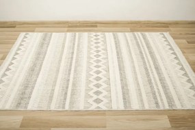 Koberec Cotton C102 Etno / kosoštvorce, krémový / sivý / béžový