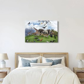 Obraz - Zvieratká na ostrove (90x60 cm)