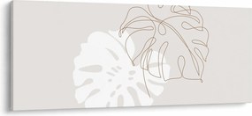 Obraz - Line art monstera N⁰2 (120x50 cm)
