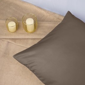 SATÉNOVÁ OBLIEČKA NA VANKÚŠ SATYNLOVE 70X80 CM TMAVOHNEDÁ