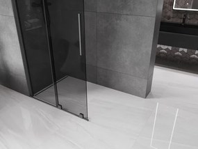 Mexen Velar, sprchová zástena s posuvnými dverami Walk-in 110 x 200 cm, 8mm šedé sklo, grafitová, 871-110-000-43-95
