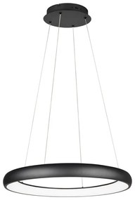 Čierne LED stmievateľné závesné svietidlo s kovovým tienidlom ø 75 cm Cardona – Trio