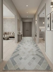 Koberec CRYSTAL 5 krémový / modrý