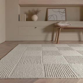Slonovinový ručne tkaný vlnený koberec 160x230 cm Zennith Grid – Asiatic Carpets