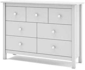 Biela nízka detská komoda z borovicového dreva 110x80 cm Max – Marckeric