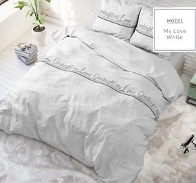 Kvalitné posteľné obliečky s nápismi good night my love 200 x 200 cm