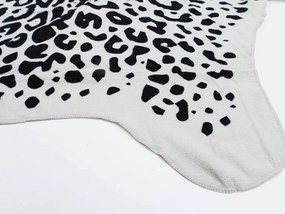 Osuška LEOPARD, čiernobiela 146 x 150 cm, 100% polyester