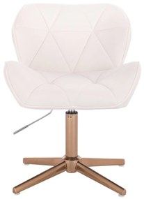 LuxuryForm DESIGN Stolička MILANO VELUR na zlatom kríži - biela