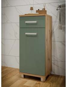 Kúpeľňová skrinka VENOM zelená/dub artisan