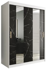 Skriňa Marmur Pole 150 biely/mramor čierna