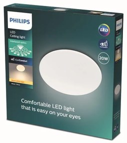 Philips 8719514335110 Stropné svietidlo Moire LED 20W, 2000lm, 2700K, IP20, biela