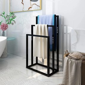 Tutumi Tutumi, 3-ramenný kovový stojan na uteráky 600x260x1000 mm 391840, čierna matná, HOM-01003