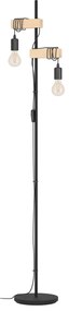 LED stojacia lampa v čiernej a prírodnej farbe (výška 166,5 cm) TOWNSHEND – EGLO