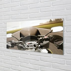 Obraz na skle Motocykla cestného oblohy top 100x50 cm