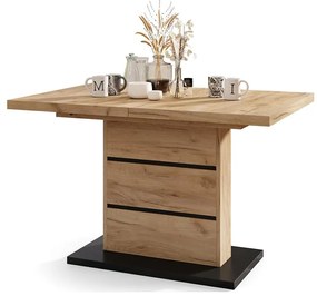 Rozkladací jedálenský stôl PAOLO dub craft/čierna