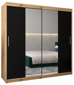 Šatníková skriňa 200 cm Toki 1 (Dub artisan + Čierna matná). Akcia -47%. Vlastná spoľahlivá doprava až k Vám domov. 1064938