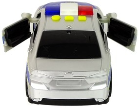 LEAN TOYS Policajné auto 1:14 Trecí pohon - strieborné