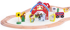 Drevená vláčiková dráha na batérie Farma 53 kusov ECOTOYS