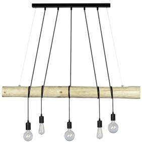 Spot-Light 69314504 - Luster na lanku TRABO 5xE27/60W/230V borovica