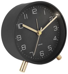 Čierny budík Karlsson Lofty, ø 11 cm