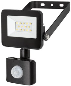 RABALUX Vonkajší nástenný reflektor LED so senzorom FLOOD, 10 W, denné biele svetlo, IP44, čierny